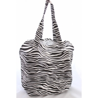 Geanta pentru plaja, cu flori, alb-negru,  BB820, 46 x 47 cm, Vivo